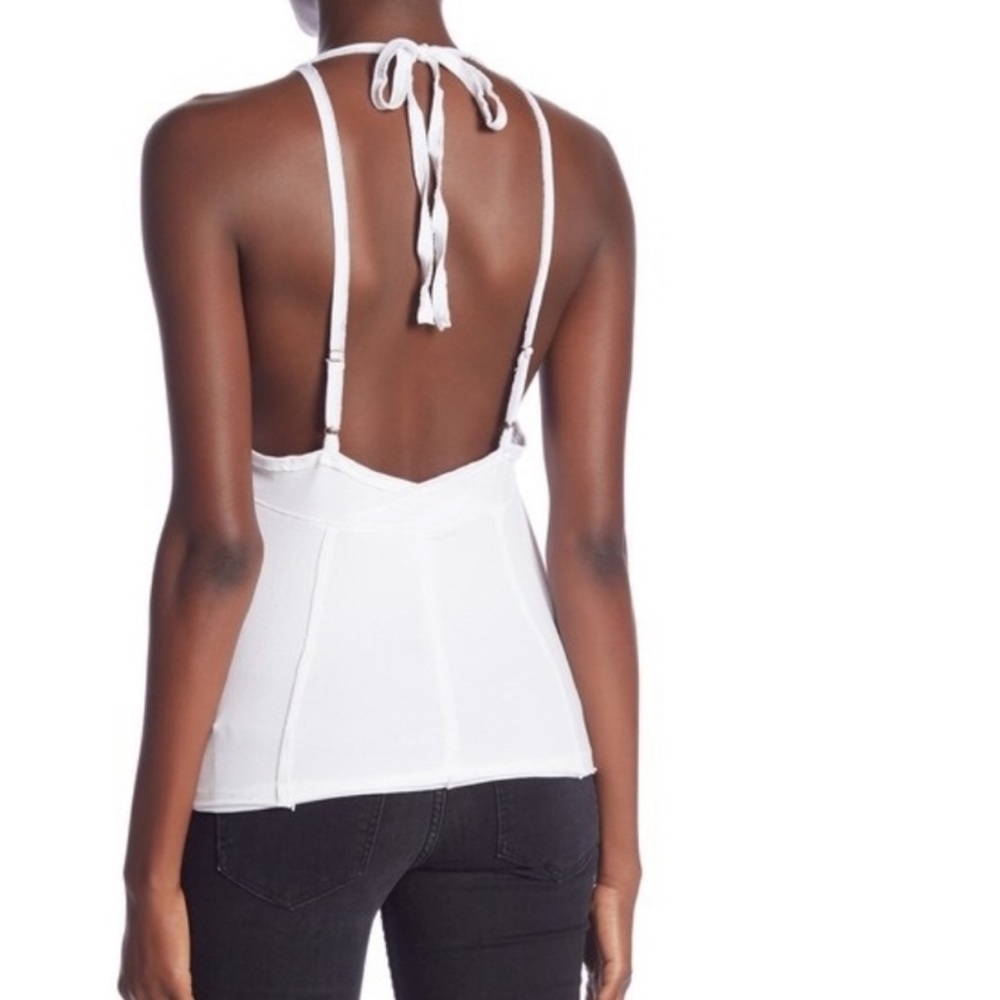 Free People White Halter Tank Top